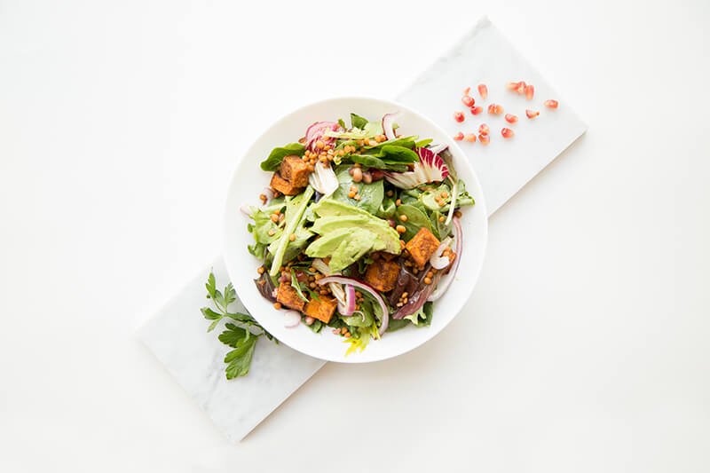 A healthy salad bowl to deal with stress at school