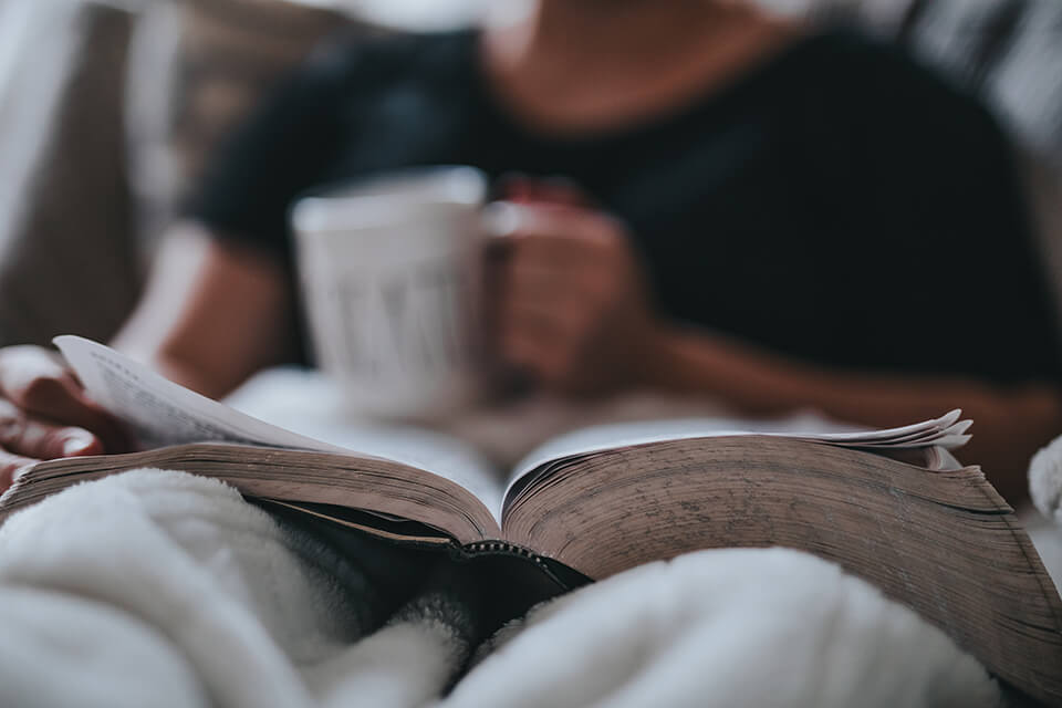 Mentally strong person reading a book