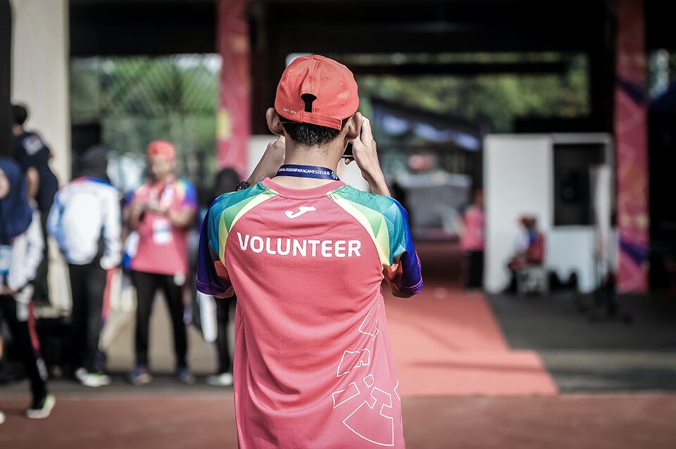 Volunteer working at an event