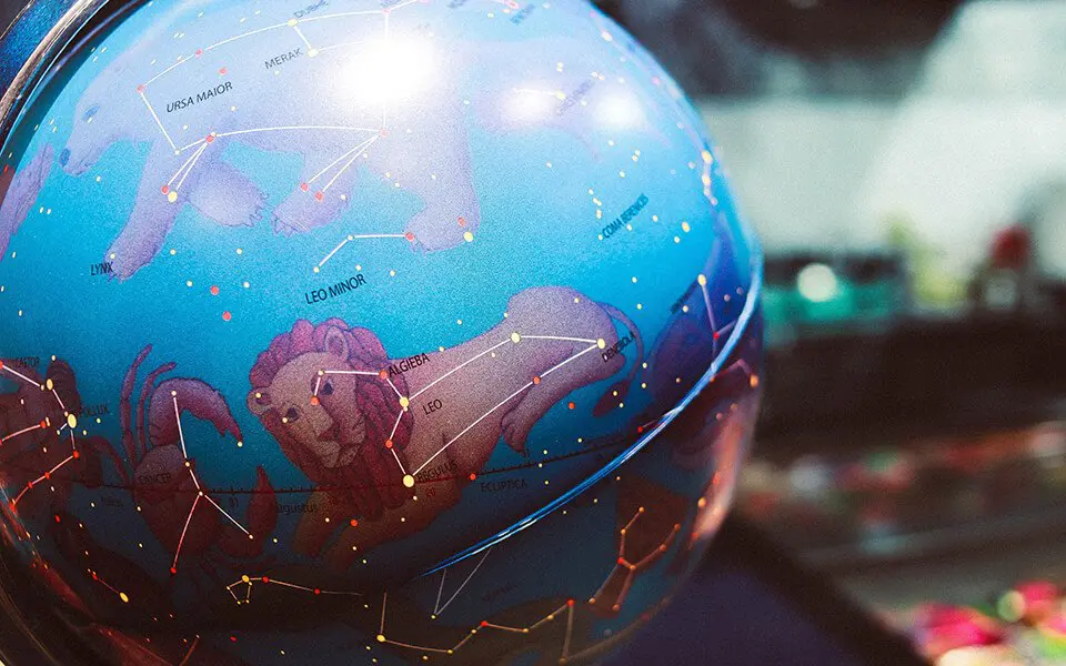 Globe with Zodiac signs